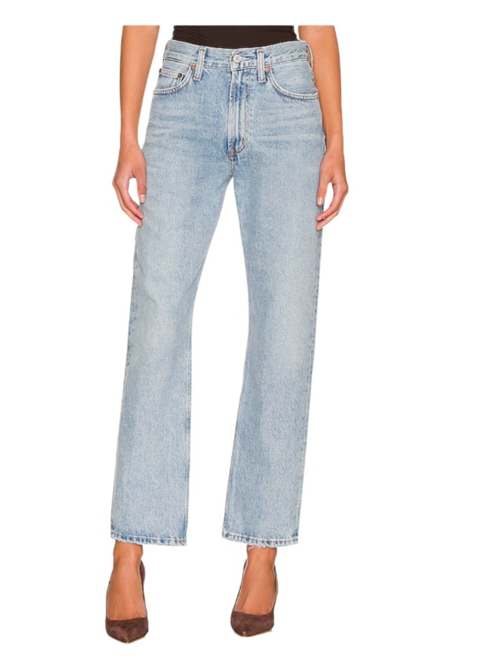 Agolde Mia Mid Rise Straight Denim